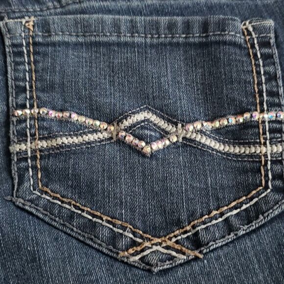 Mudd Blue Jeans Juniors 11 Long Flared Stretch Denim Low Rise Y2K Retro Boot Cut - Picture 7 of 7